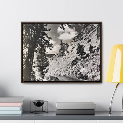 Eagles Nest Rock Yellowstone Gallery Canvas Wraps Horizontal Frame 24″ x 18″ Walnut 1.25"