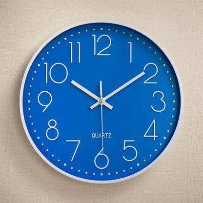 10 Inch Aesthetic Minimalist Large Mechanic Clock Wall blue