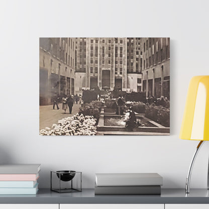 Rockefeller Plaza Satin Canvas Stretched