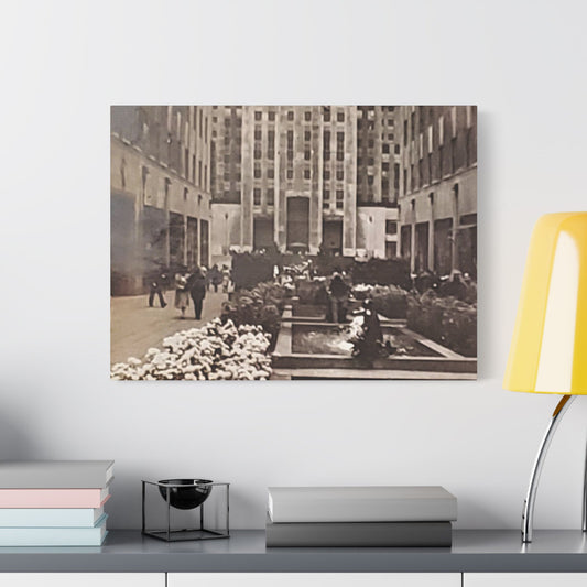 Rockefeller Plaza Satin Canvas, Stretched