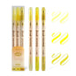 3Pcs Twin Marker Pens Fine Liner Water Based Ink Blendable Watercolor Yellow