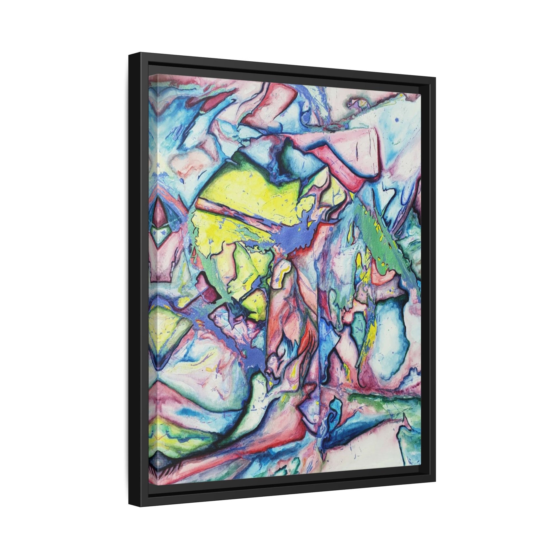 Alien Abstract Colorful Framed Canvas Art - Kia Day Design