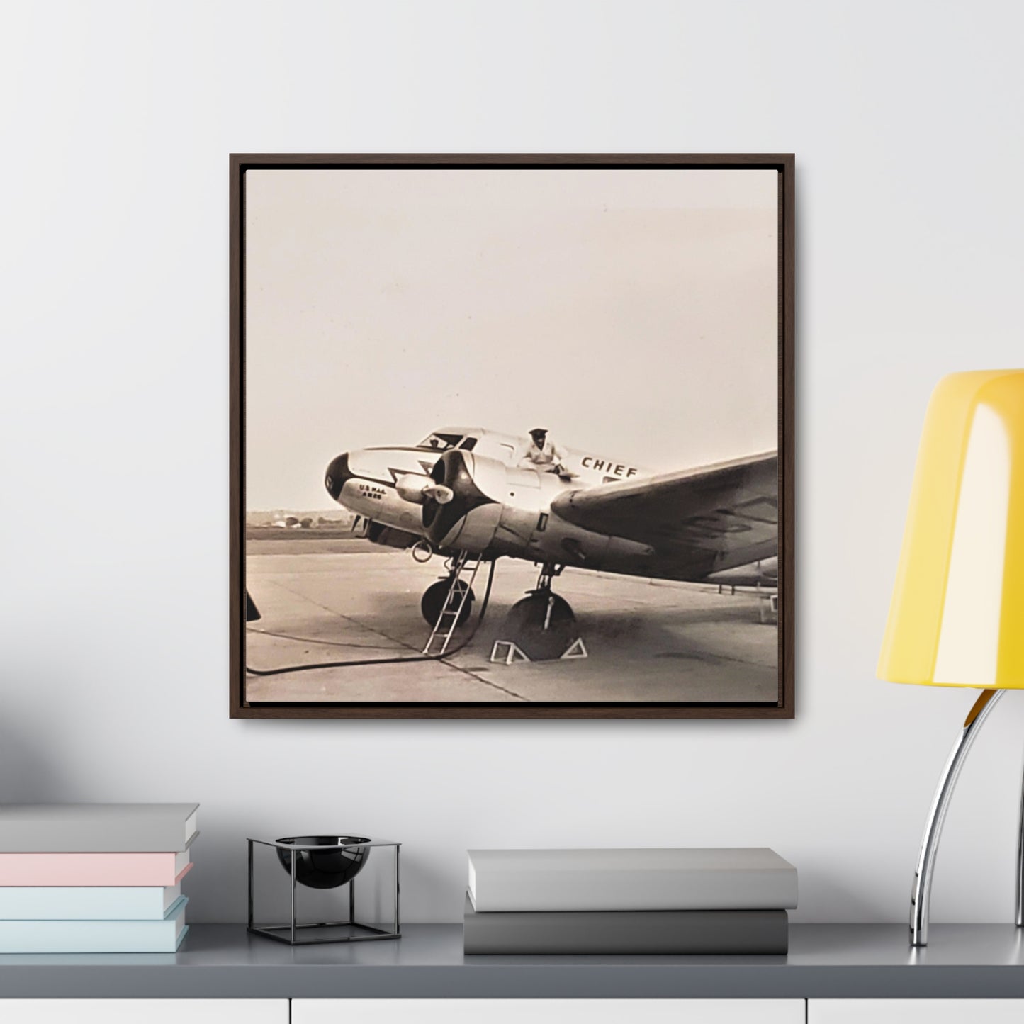 Refueling Mid-Contintent Chief Line 1939 Gallery Canvas Wraps, Square Frame