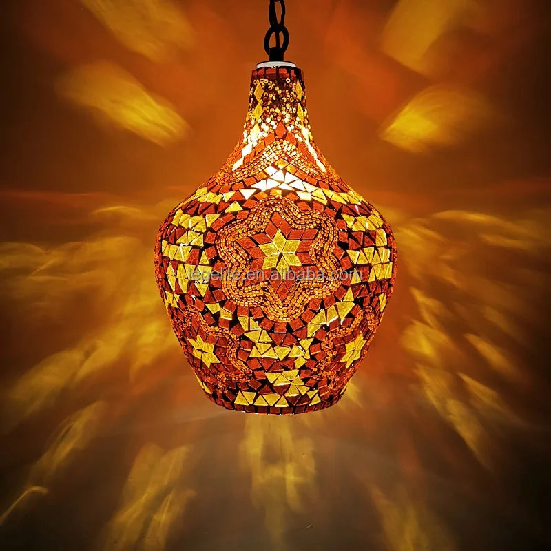 Handmade Multicolor Glass LED Turkish Moroccan Mosaic Lamp Ceiling Light