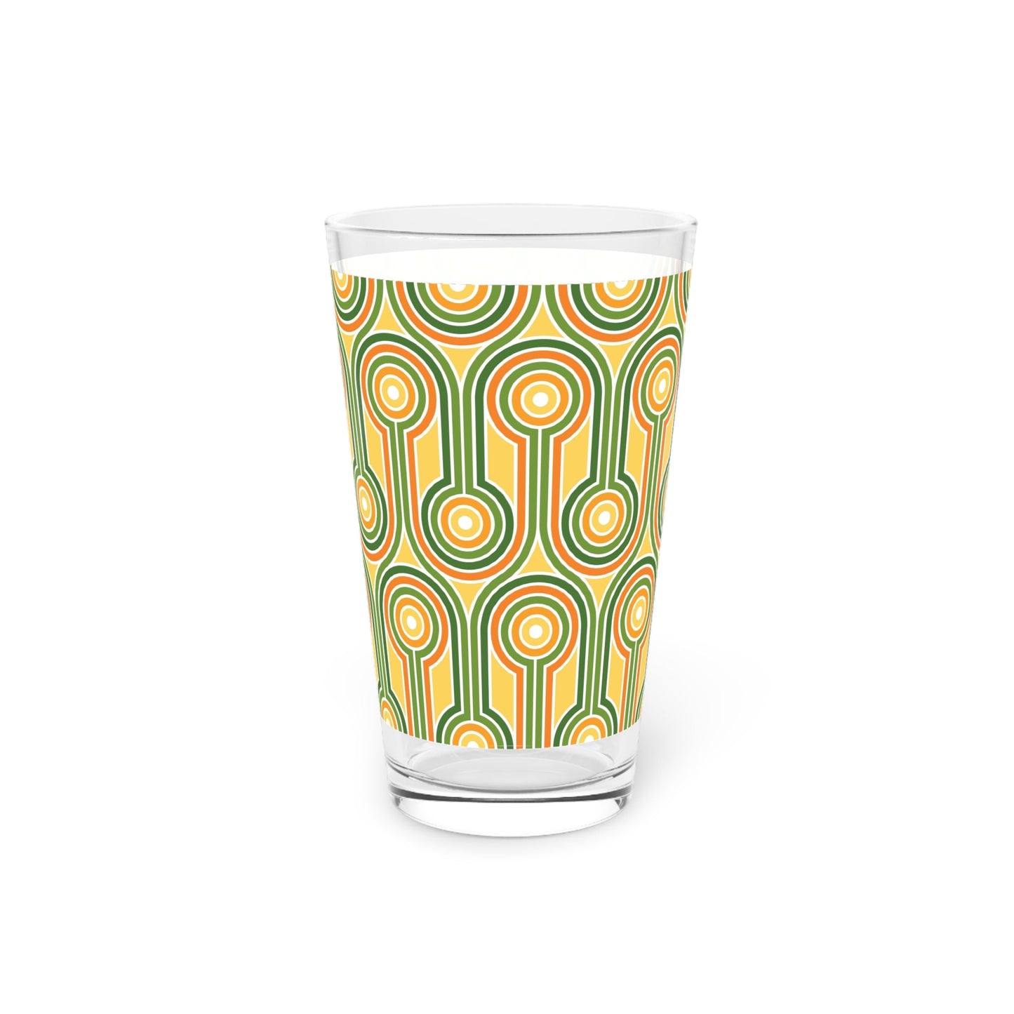 Retro Pattern 16oz Pint Glass - Kia Day Design