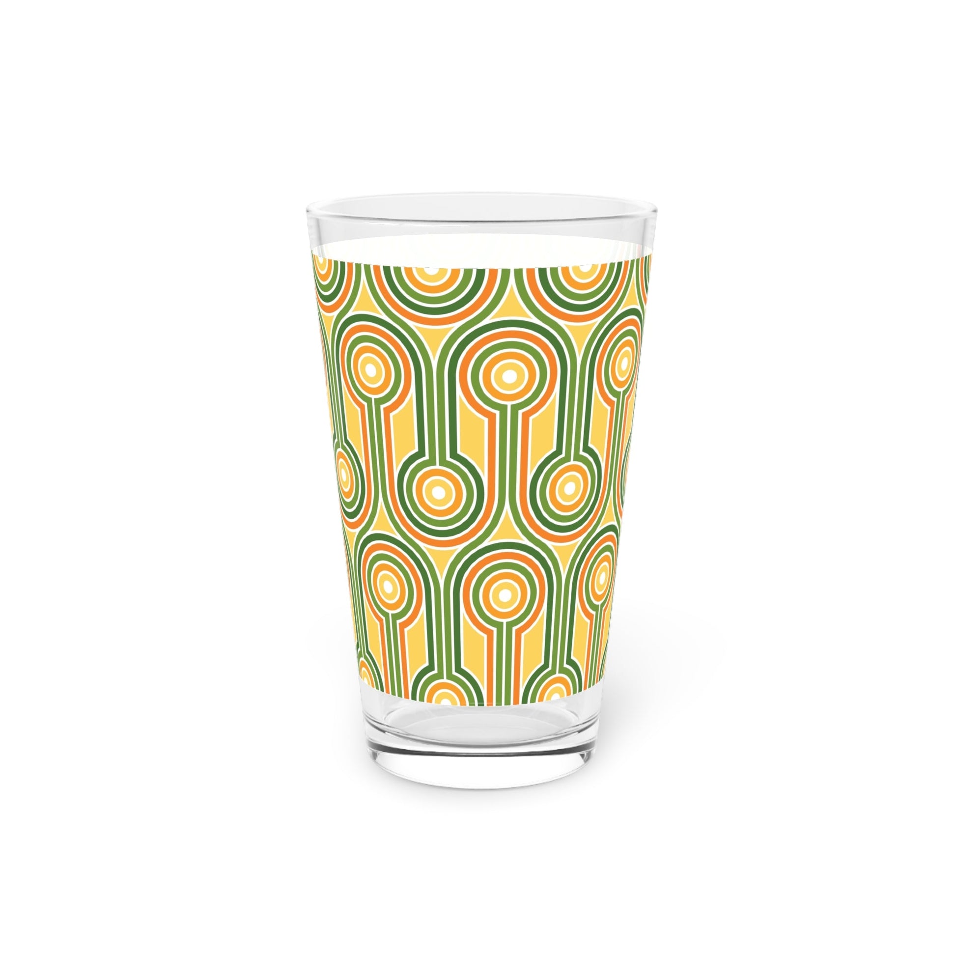 Retro Pattern 16oz Pint Glass - Kia Day Design