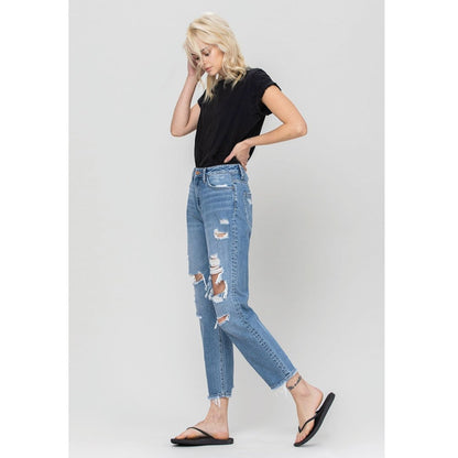 Distressed Mom Jeans - - Women's Fashion - Women's Clothing - Bottoms - Jeans