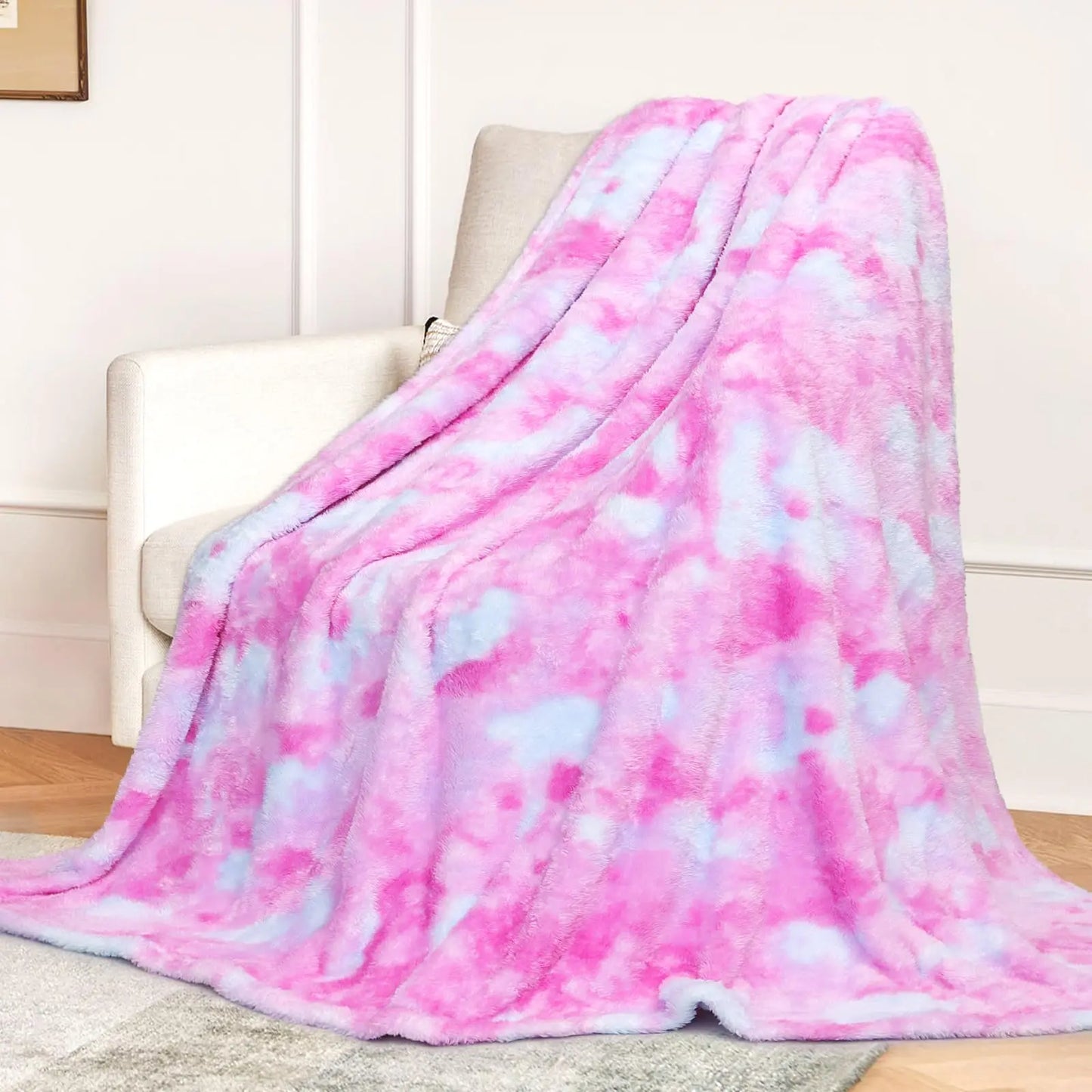 1pc Fleece Throw Blanket Cozy Soft Lightweight Blankets Warm Plush Blanket