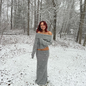 Trendy Off-Shoulder Top Loose Fit with Extra-Long Sleeves for Women - Gray Skirt XS - Women's Fashion - Women's Clothing - Sweaters