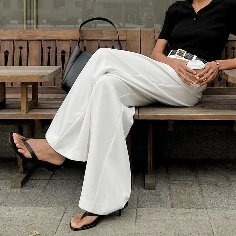 Women's White Wide Leg Pants