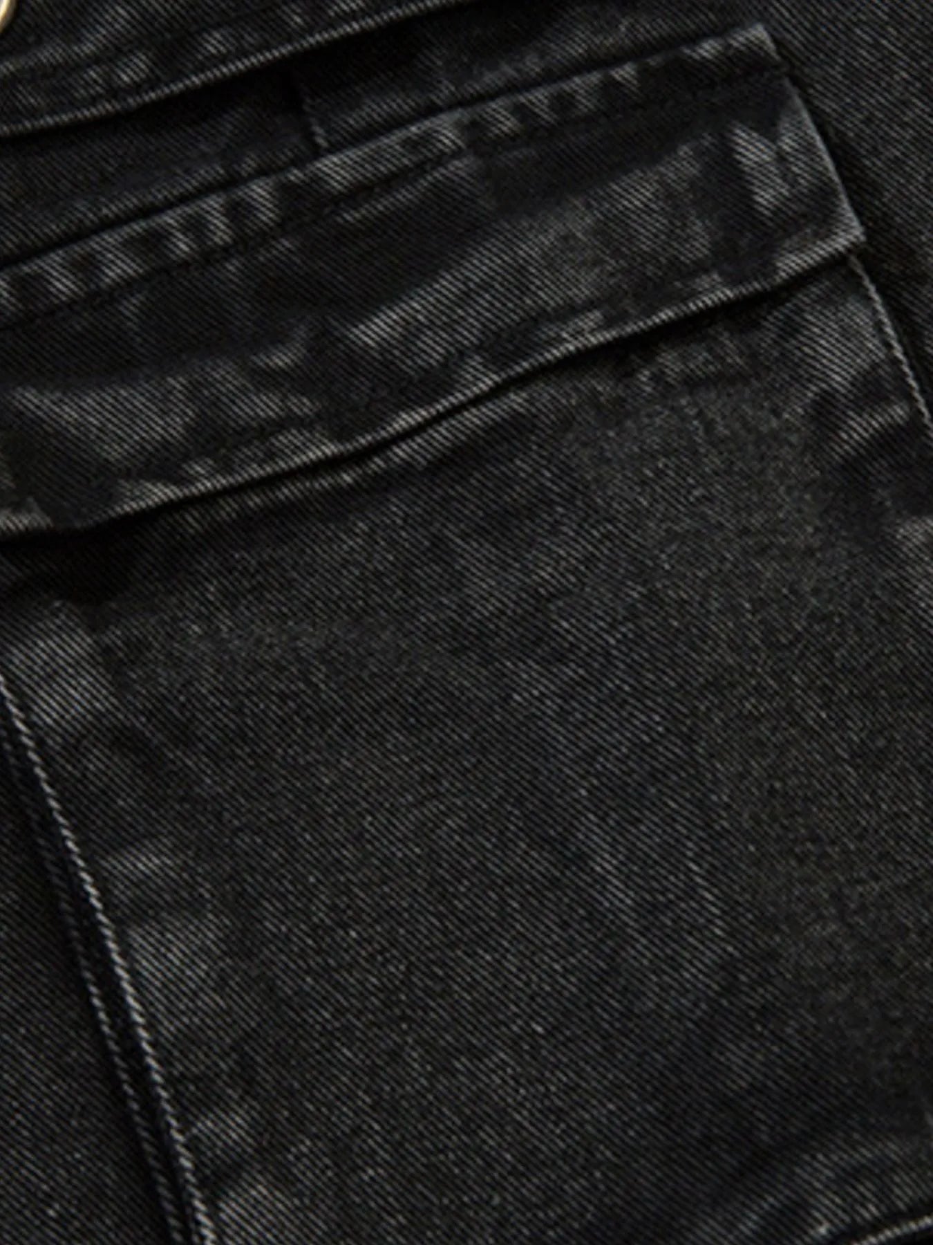Men's Wide Leg Cargo Denim Jeans with Multi Pockets - -
