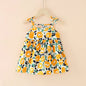 Summer Sleeveless Print Cotton Casual Dresses orange blue