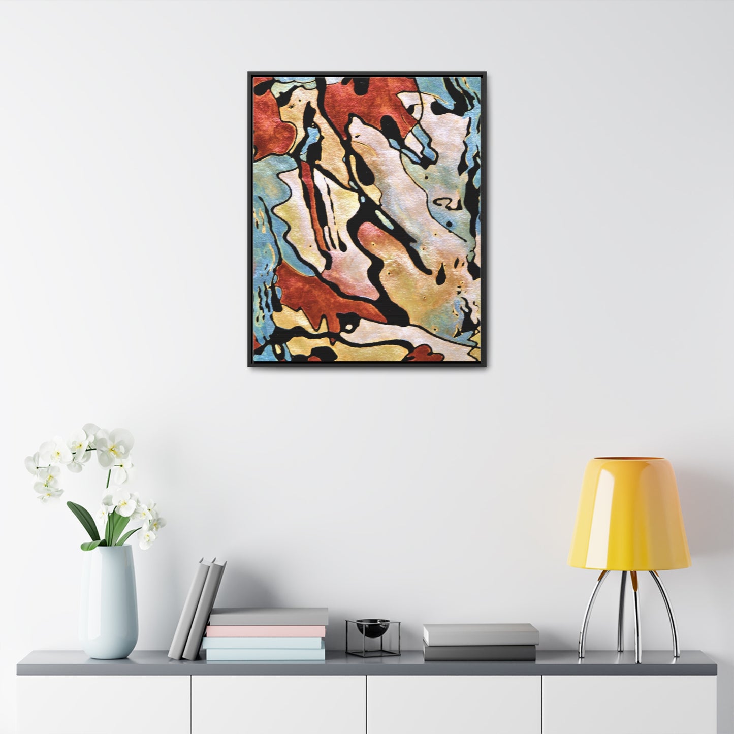 Blue Falls Gallery Canvas Wraps, Vertical Frame