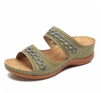 Open Toe Vintage Sandals - Green 44 - sandals