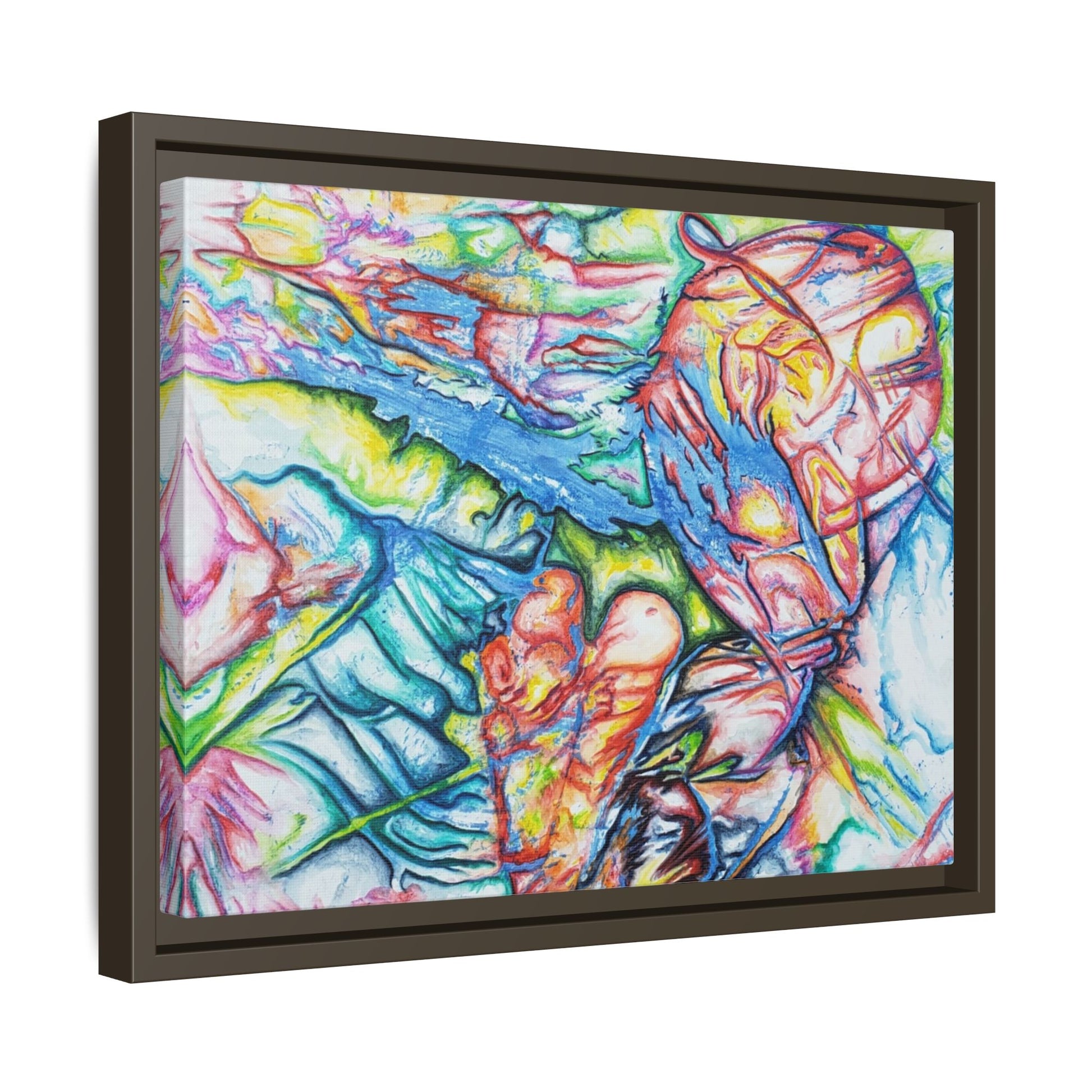 Multi-Color Abstract Framed Canvas Art Print - Kia Day Design