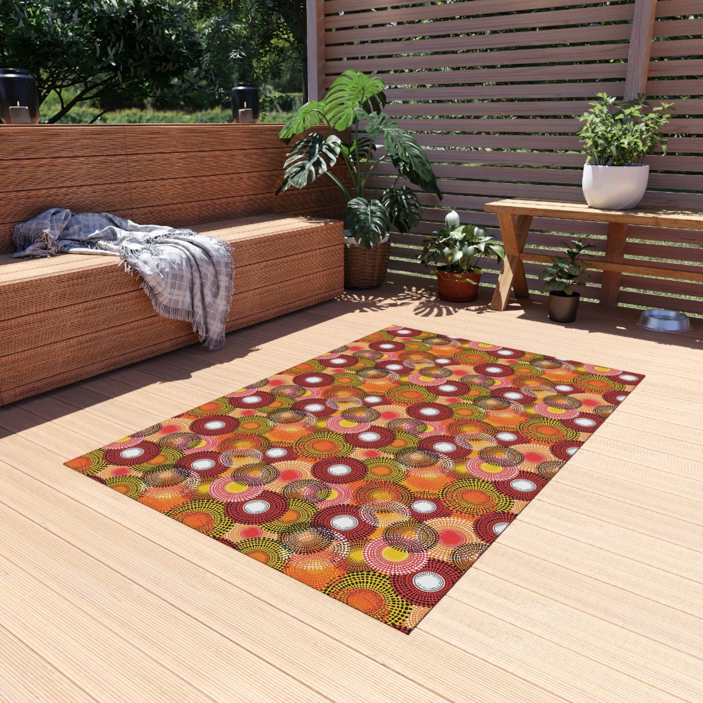 Colorful Floral Outdoor Rug - Kia Day Design