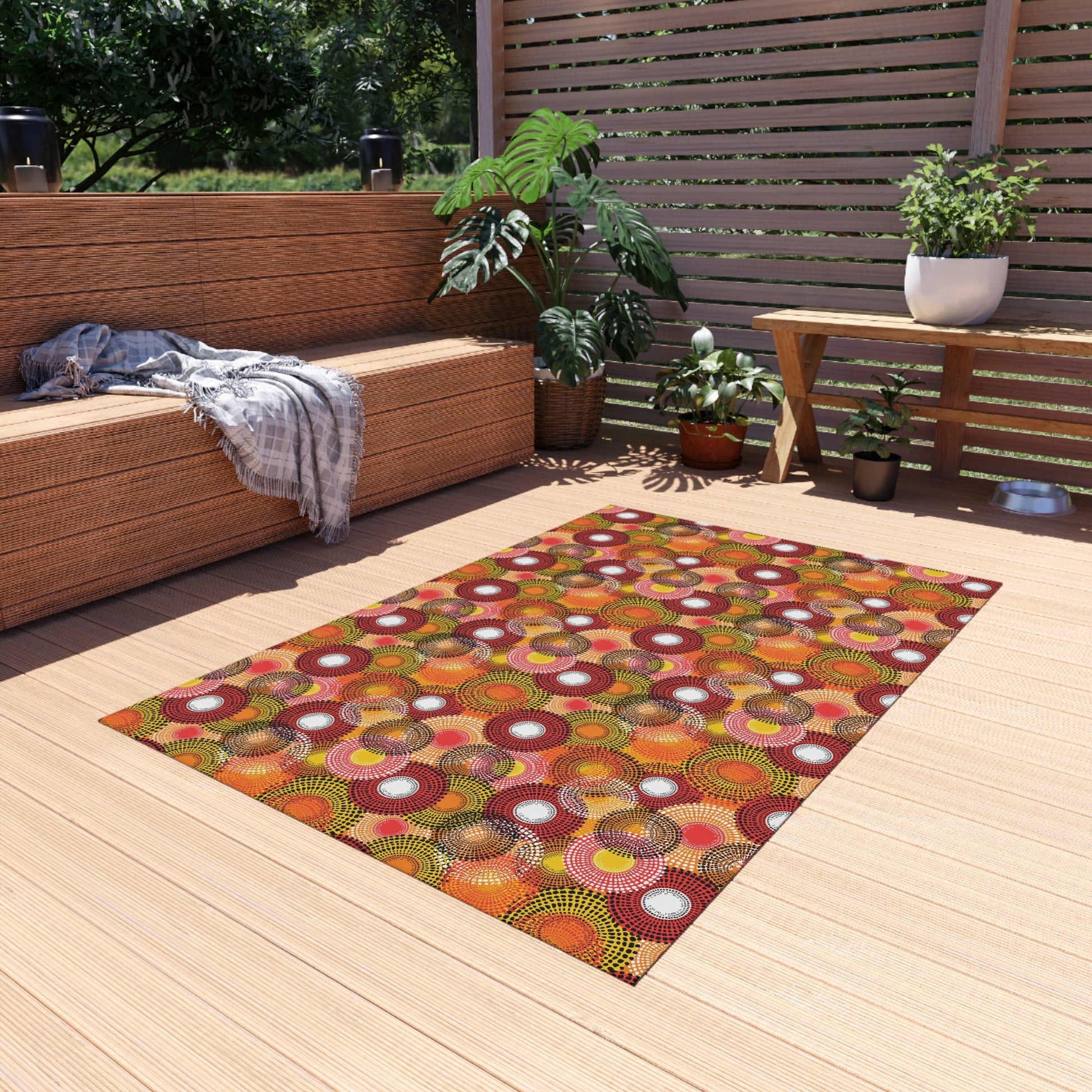 Colorful Floral Outdoor Rug - Kia Day Design