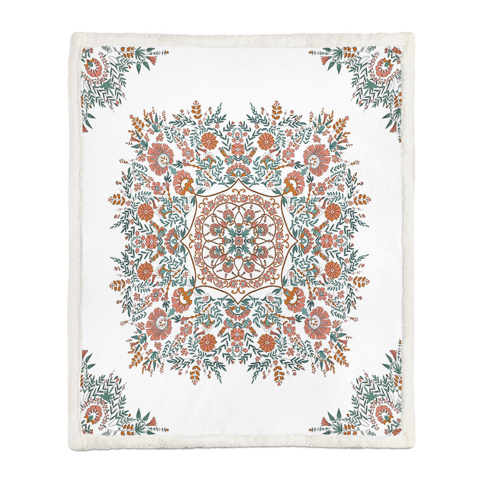 Chinese Floral Flannel Blanket – Soft Printed Throw in Multiple Sizes - 3 Style - Blankets
