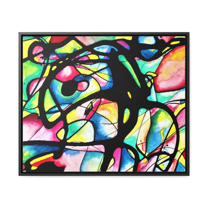 Peacock Gallery Canvas Wraps, Horizontal Frame 24″ x 20″ Black Premium Gallery Wraps (1.25″)