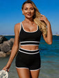 Contrast Trim Scoop Neck Swim Set- Shopimist- {{Product type}}