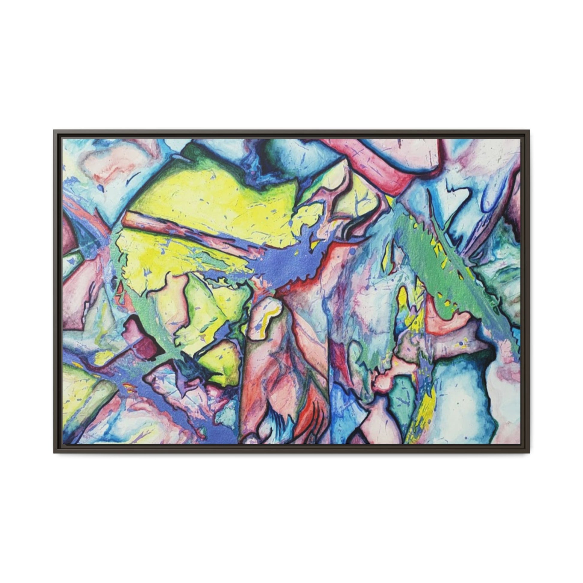 Alien Abstract Colorful Framed Canvas Art - Kia Day Design