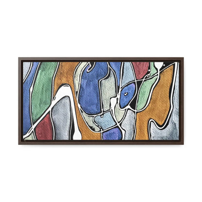 Blue Girl Gallery Canvas Wraps Horizontal Frame 20″ x 10″ Walnut 1.25"