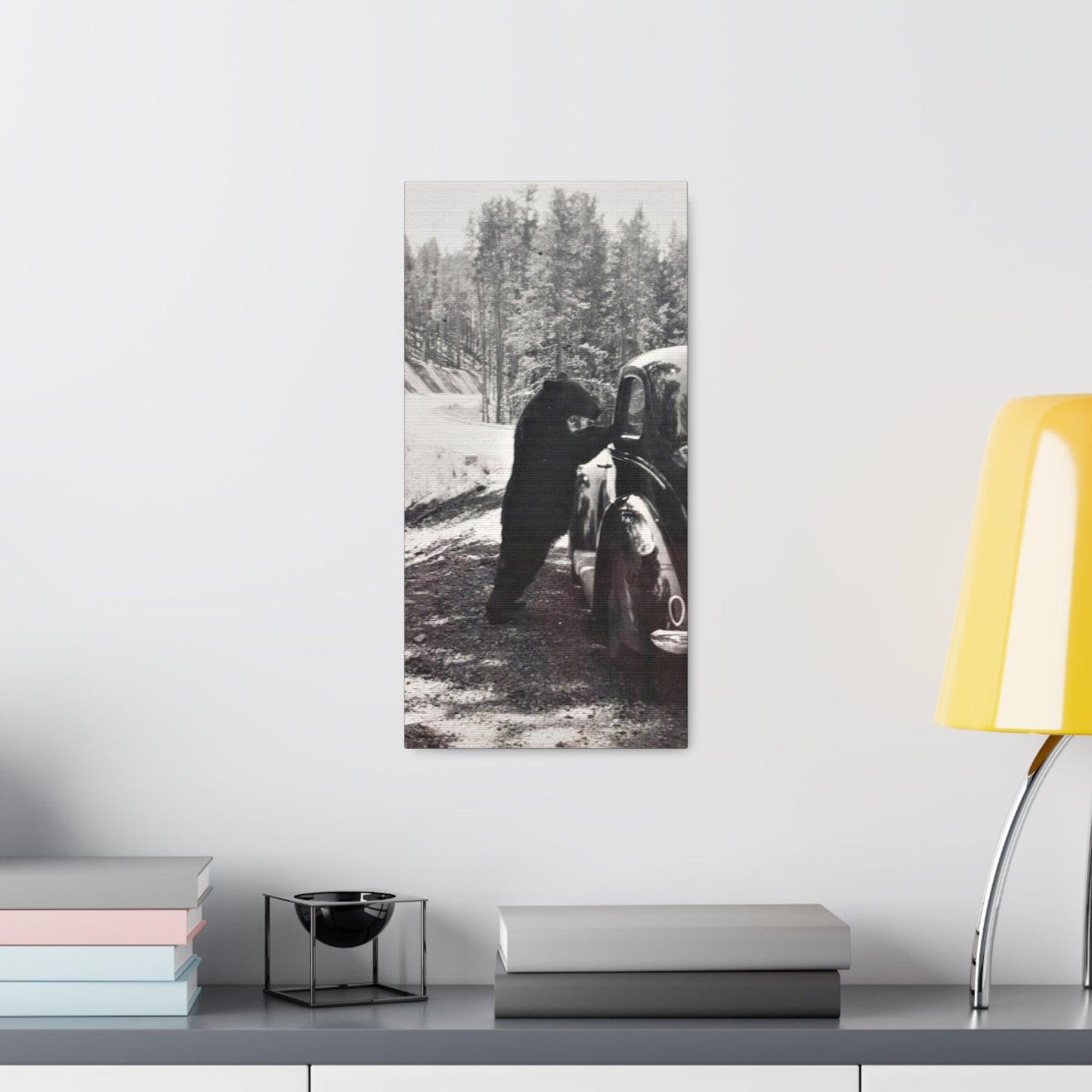 Yellowstone Bear Car Canvas Gallery Wraps 10″ x 20″ 1.25"