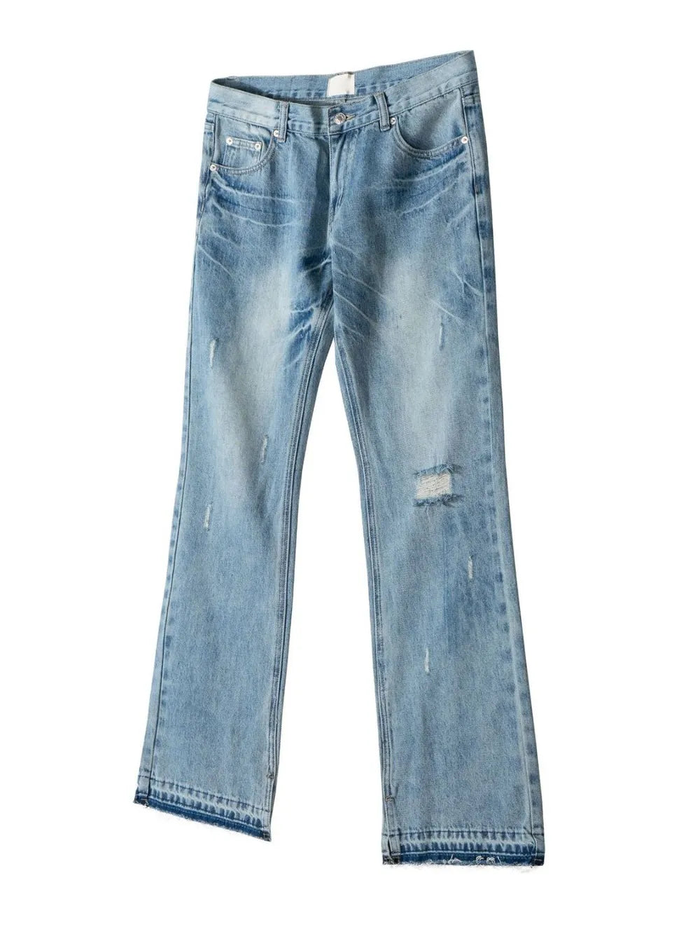 Men's Distressed Raw Hem Jeans - -