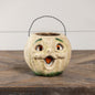 Vintage-Inspired White Resin Mache Jack-O-Lantern Choir Boy Candy Bucket - Small - Fall & Halloween