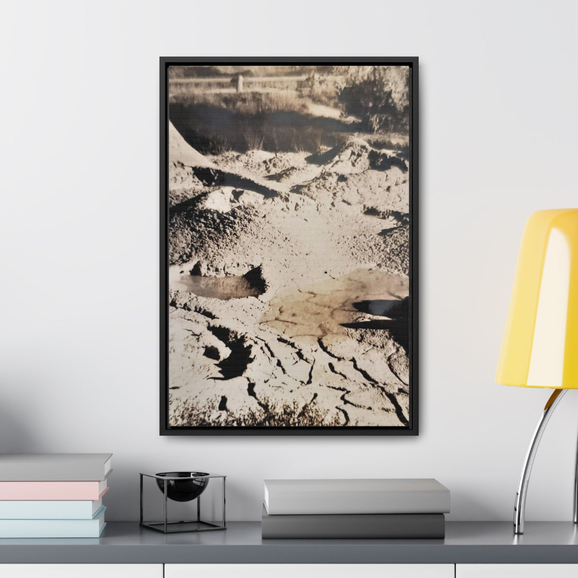 Yellowstone West Thumb Paint Pots Gallery Canvas Wraps Vertical Frame - 16″ x 24″ Premium Gallery Wraps (1.25″) Black - Canvas