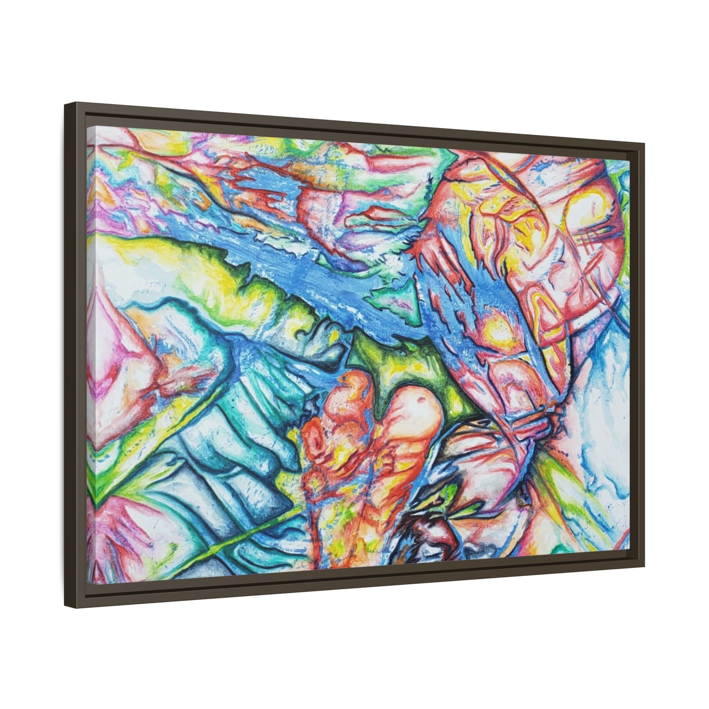 Multi-Color Abstract Framed Canvas Art Print - Kia Day Design
