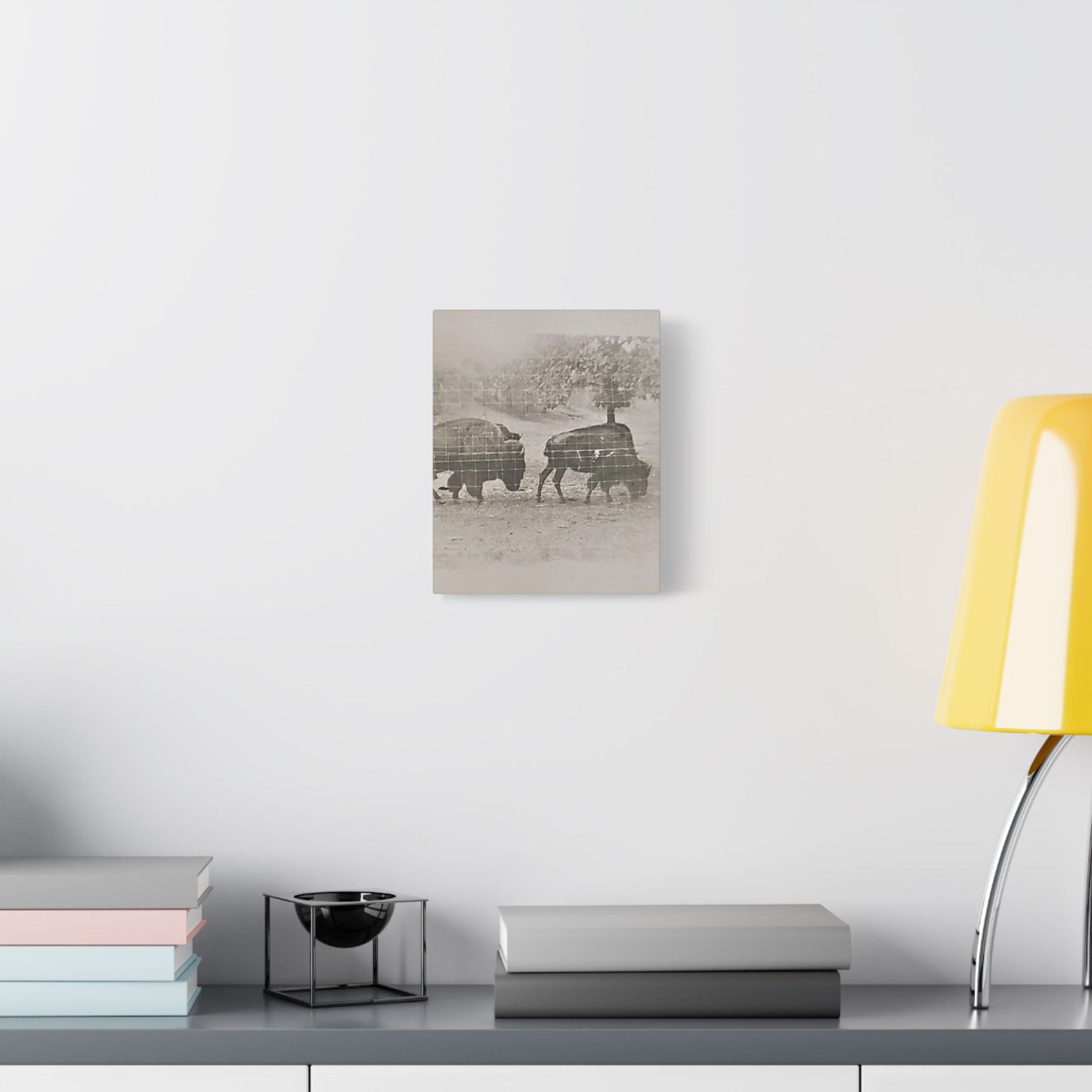 Buffalo at Redwood Falls Satin Canvas Stretched - 8″ x 10″ (Vertical) 1.5" - Canvas