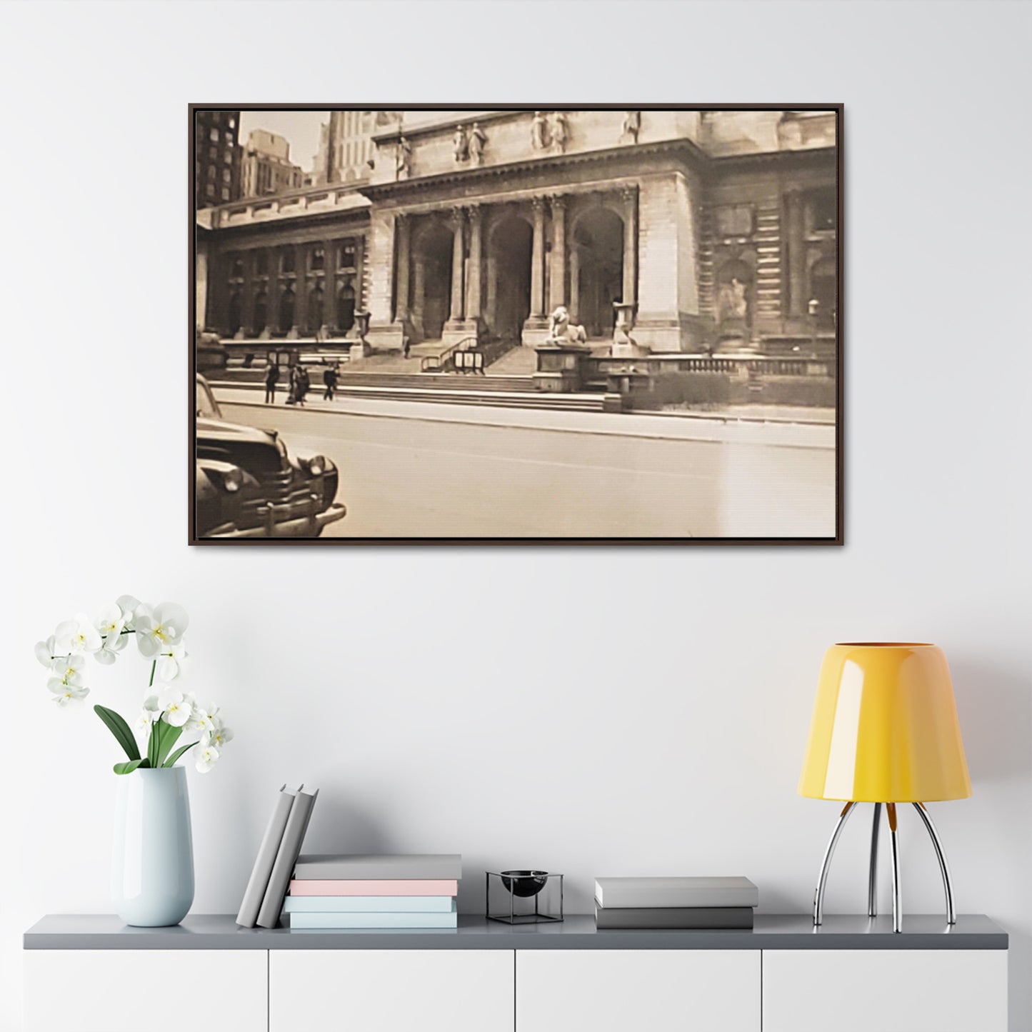 New York Public Library Gallery Canvas Wraps, Horizontal Frame