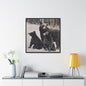Yellowstone Black Bears Gallery Canvas Wraps Square Frame 30″ x 30″ Premium Gallery Wraps (1.25″) Black