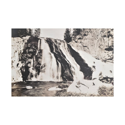 Gibbon Falls Yellowstone Satin Canvas Stretched