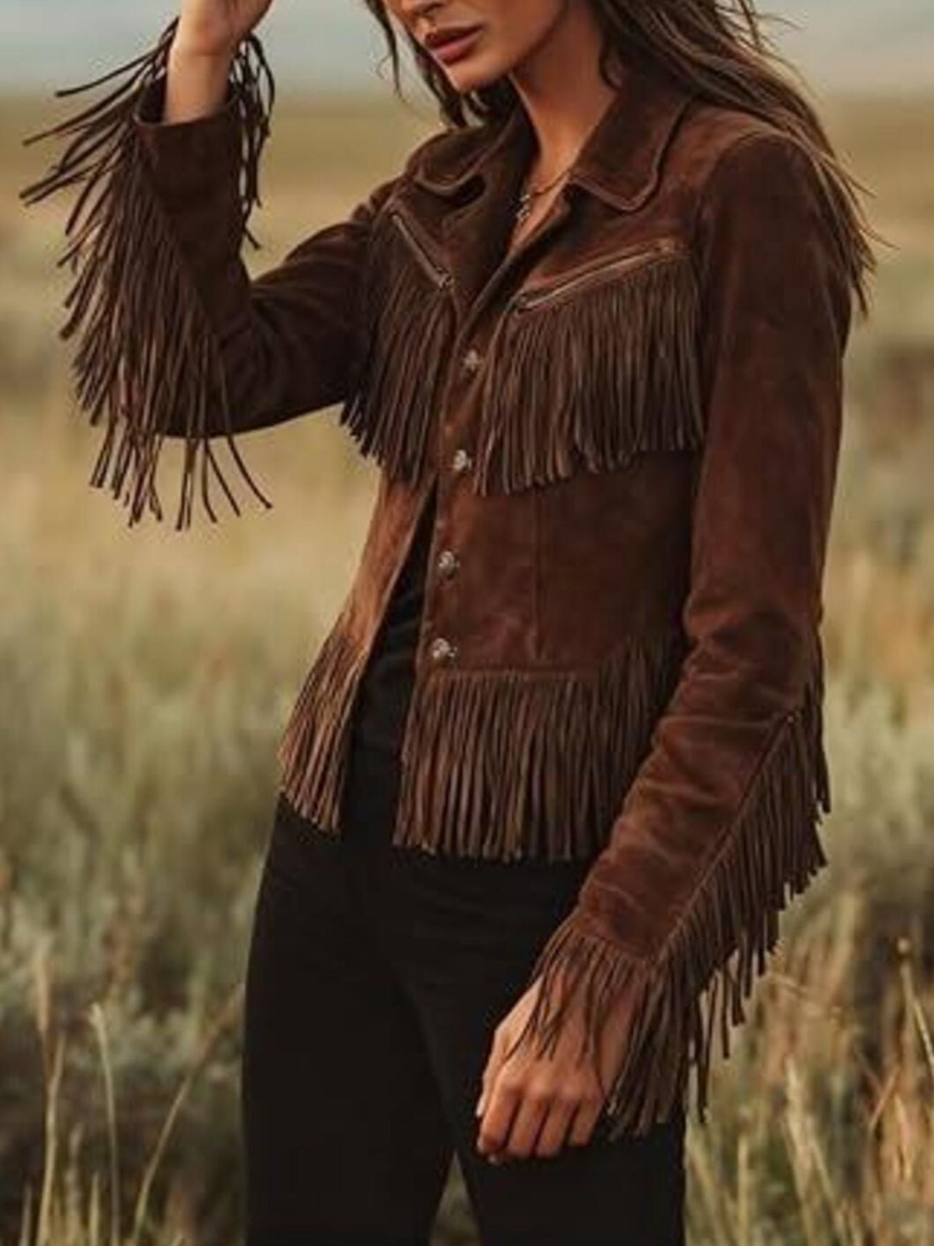 Vintage Suede Fringe Western Jacket- Shopimist- {{Product type}}