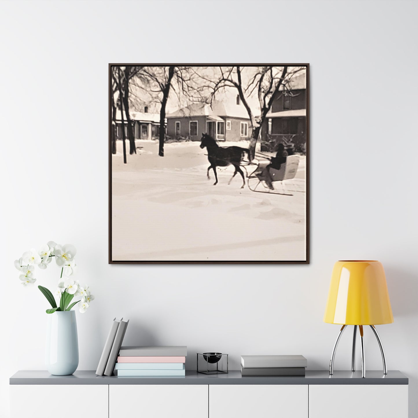 Carriage Ride Gallery Canvas Wraps, Square Frame