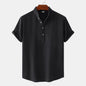 Short Sleeve Linen Henley Shirts