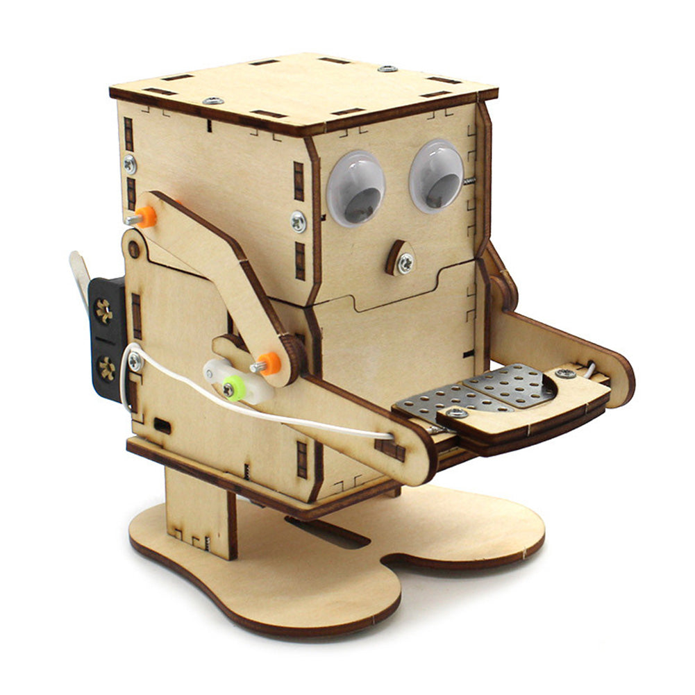 Robot Coin-Eating Wooden DIY Model for STEM Education - - STEM Toy