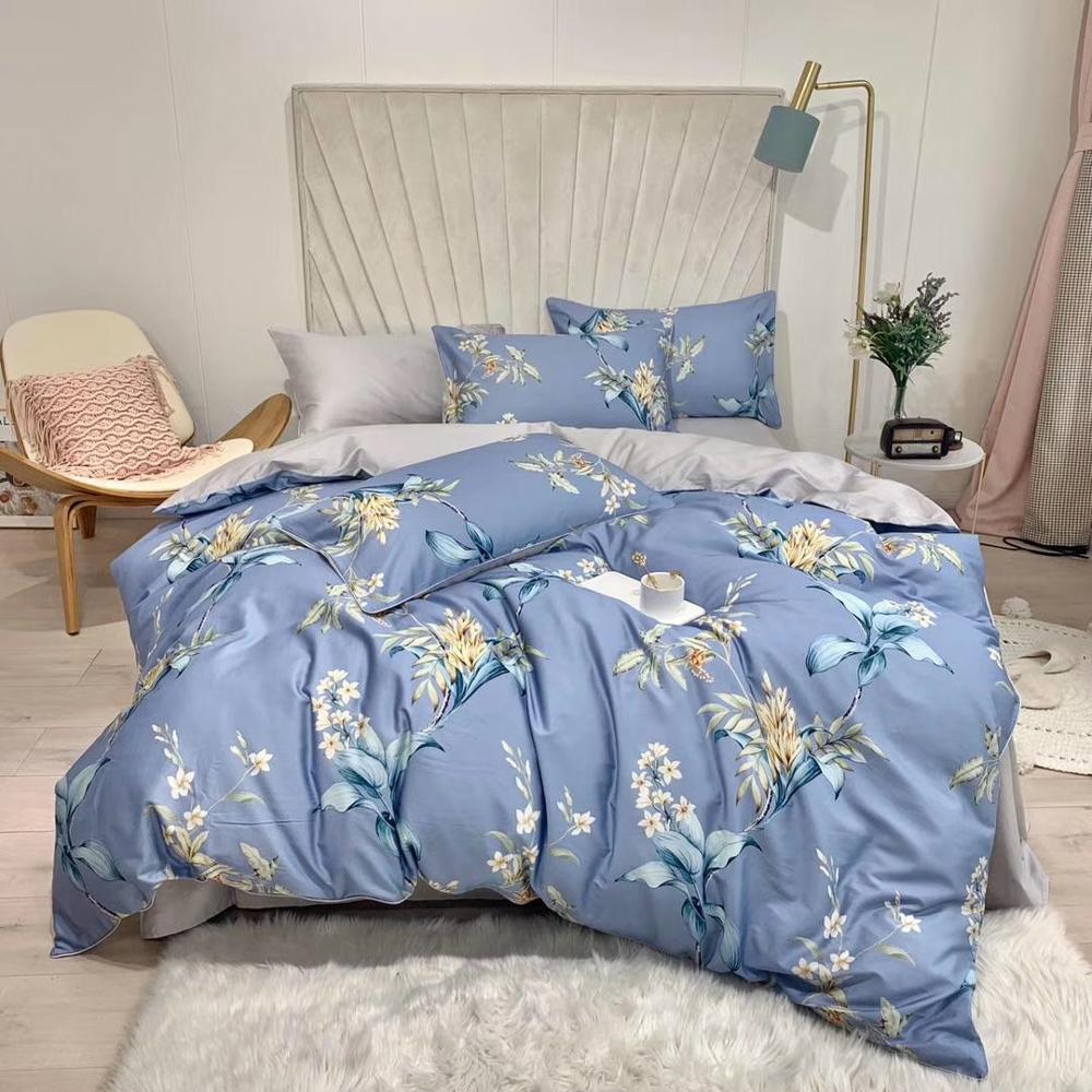 Floral 100% 60s Cotton Reactive Printing Bedding Sets With Flowers