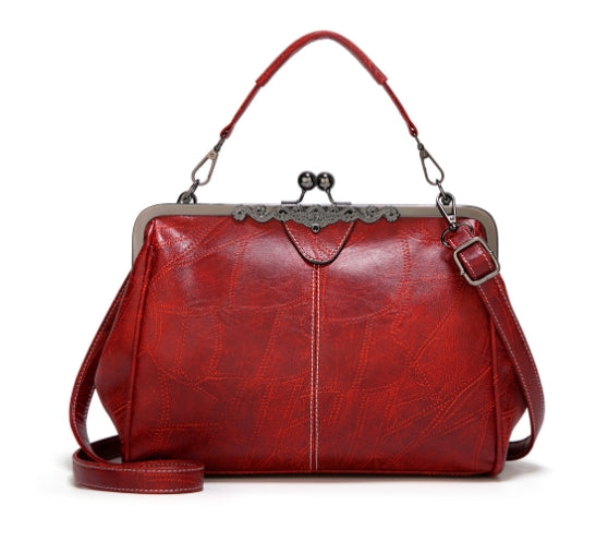 Retro Shoulder Crossbody Bag - Red - handbag