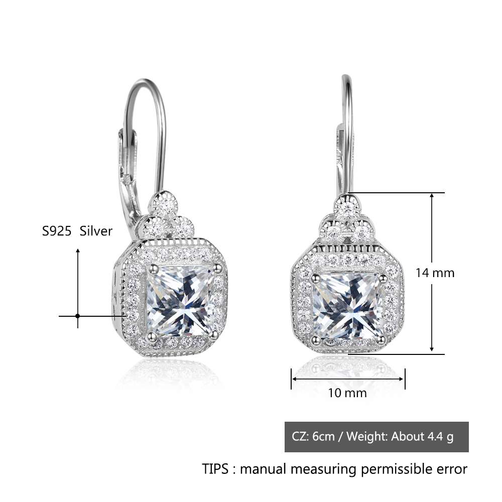 Regal Silver Crown Wedding Earrings - -