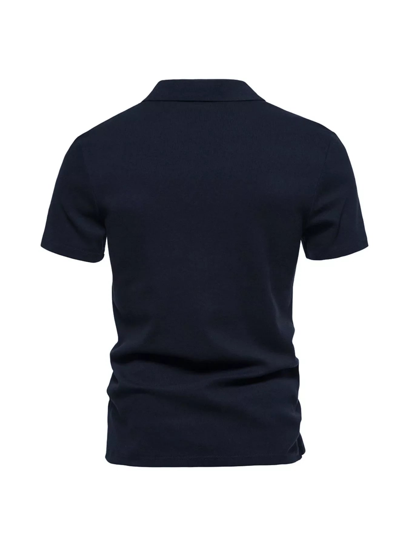 Men's Plus Size Casual Notched Short Sleeve Polo - -