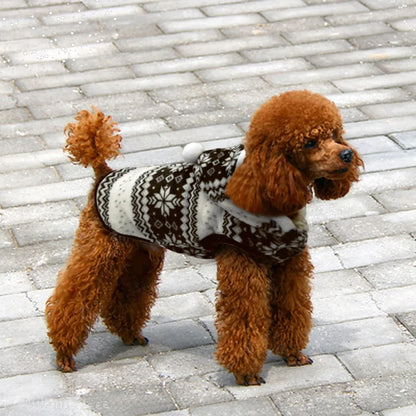 Hooded Dog Snowflake Pattern Outfit