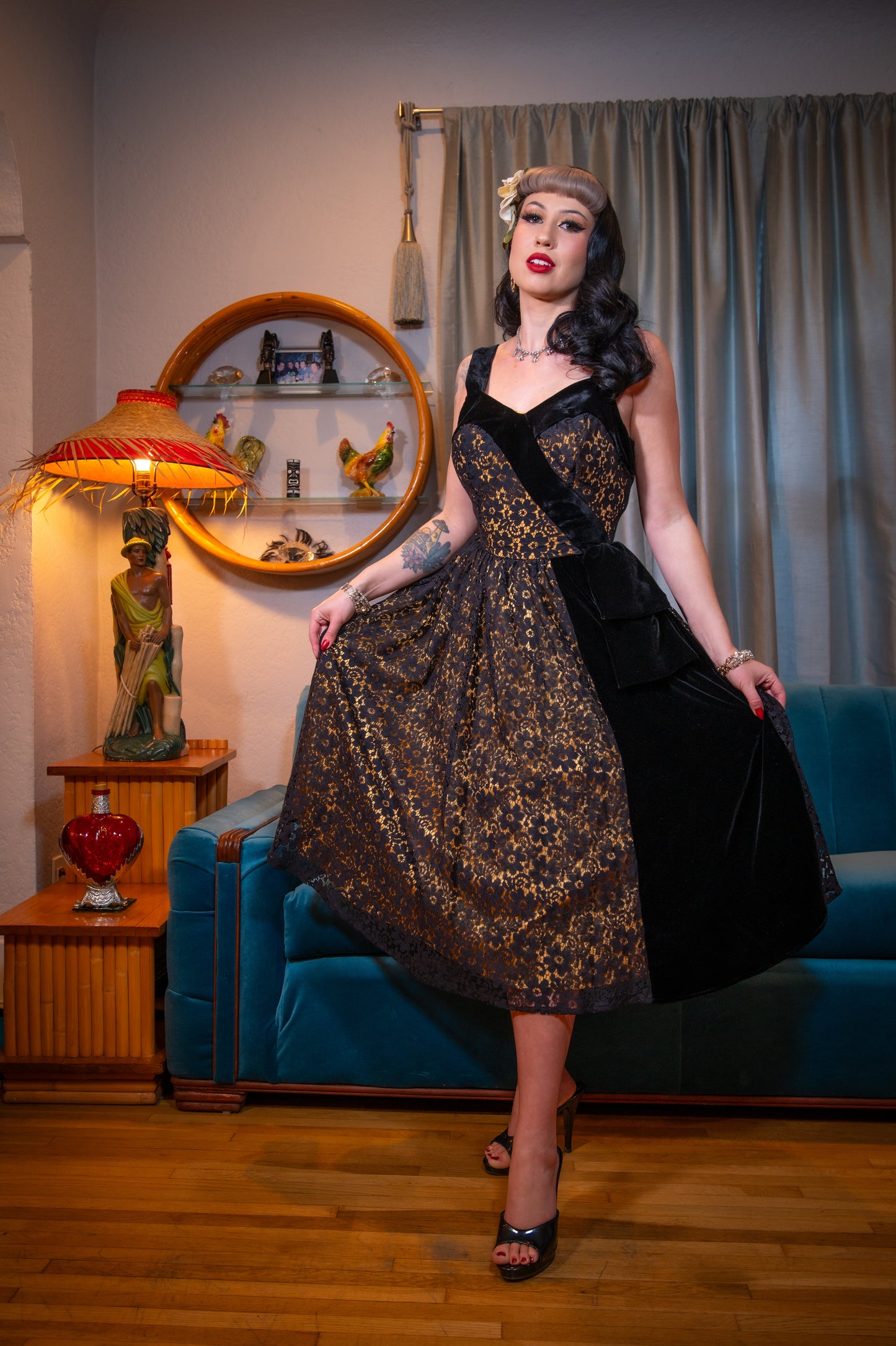The Sweetheart Lace Dress in Black - - Dress
