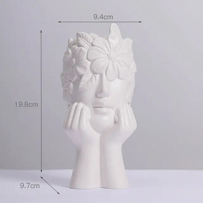 Nordic Simple Matte White Ceramic Body Vase - Kia Day Design