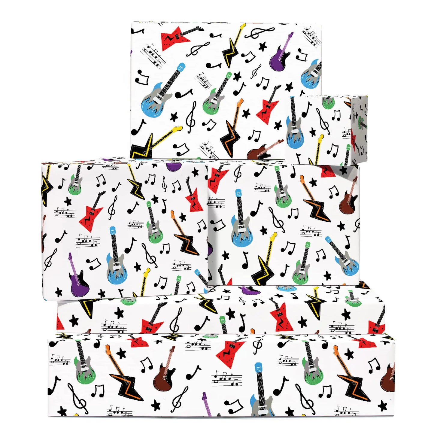 CENTRAL 23 Gift Wrap Paper - Music Guitar - Birthday Boy Wrapping Paper - (6x) Gift Wrap Sheets Christmas - For Men Women Gift Wrap Paper - Musician Music Lover Rockstar Band - Comes With Stickers Kia Day Design