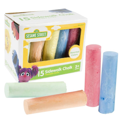 Sesame Street Chalk- Assorted Colors 15ct Kia Day Design