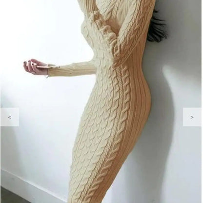 Slim Fit Wrap Knitted Dress - Kia Day Design
