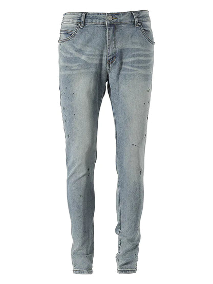 Hand-Splashed Ink Slim-Fit Jeans